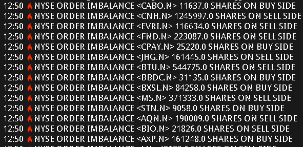 Order imbalance news